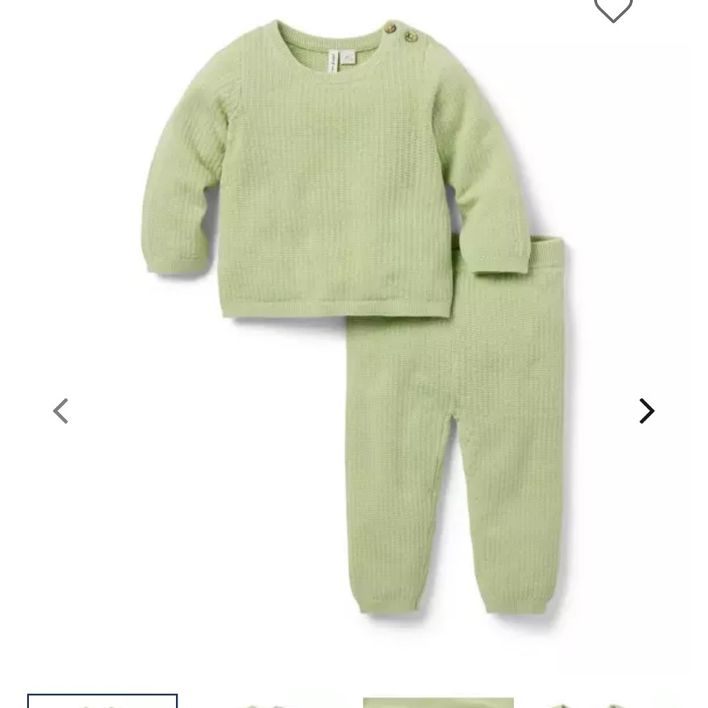 Janie and Jack Green Kids Matching Set